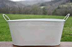 White Oval Metal Tub