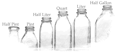 Glass Milk Bottles - Bucket Outlet