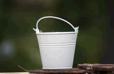 mini beige metal pail