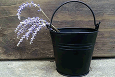 mini black metal pail