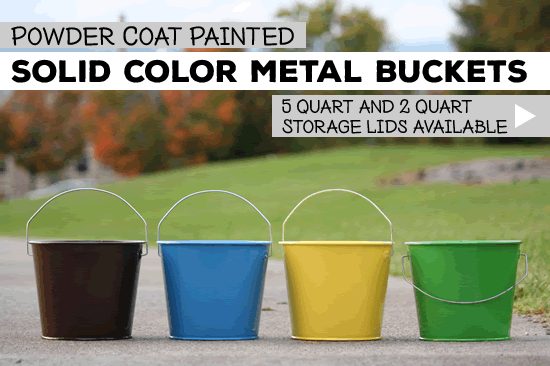 solid color metal storage organization buckets