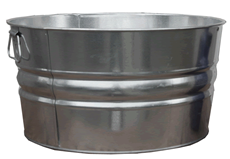 15 Gallon Galvanized Metal Wash Tub