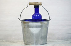 3 Quart Metal Bucket with Wood Handle