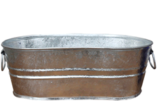 3.7 gallon galvanized metal wash tub