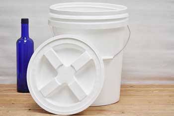 5 Gallon White Plastic Bucket Only - Durable 90 Mil All Purpose Pail - Food Grade Buckets No Lids Included - Contains No BPA Plastic - Recyclable 