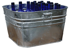 12 inch Round Galvanized Metal Tub with Side Handles - SageBaskets