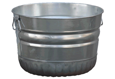 12 inch Round Galvanized Metal Tub with Side Handles - SageBaskets