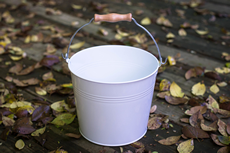 White Vintage Metal Bucket